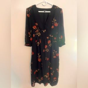 Dynamite Floral Long Sleeve Dress